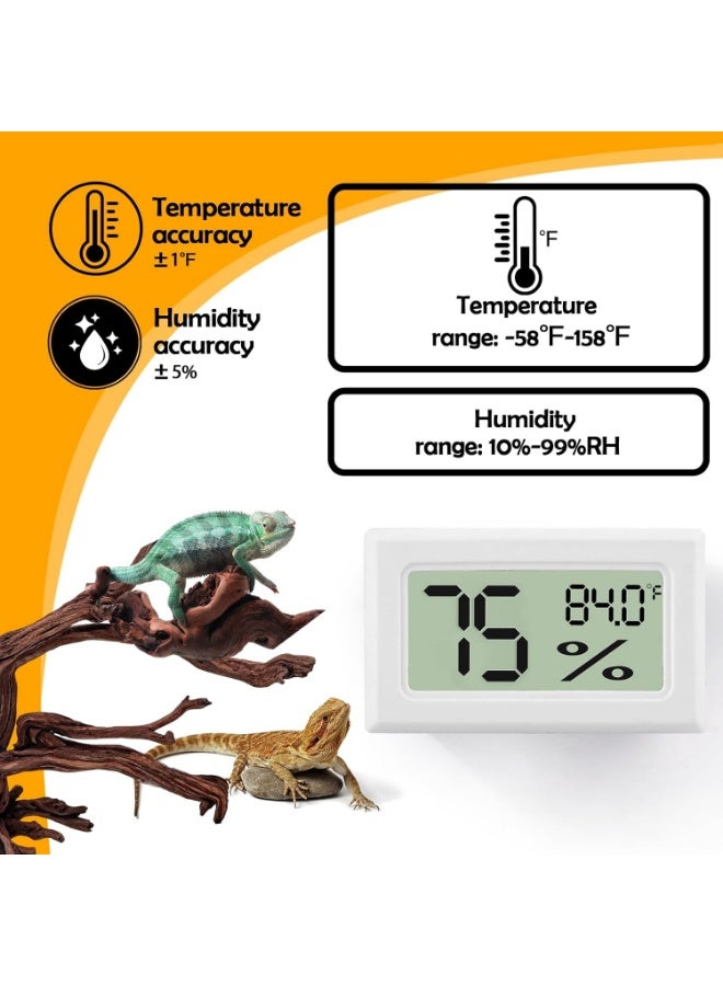 Meetion Bearded Dragon Accessories, 2 PCS Rectangle Reptile Thermometer and Humidity Gauge, Reptile Tank Accessories for Jumping Spider, Leopard Gecko, Hermit Crab, Gecko, Ball Python, Lizard - Image 3